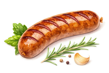Sausage isolated PNG white background