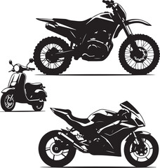 Obraz premium Motorcycle scooter sports bike silhouettes silhouette