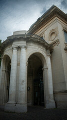 Historic Classical Building Facade with Stone Columns