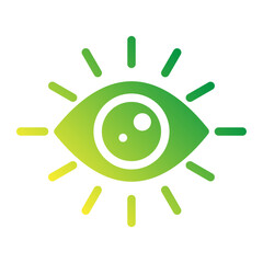 Eye flat gradient icon for mindful awareness and observation