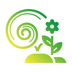 Spiral flower flat gradient icon for calm growth and mindfulness