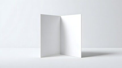 An open blank book on a light background, showcasing empty pages