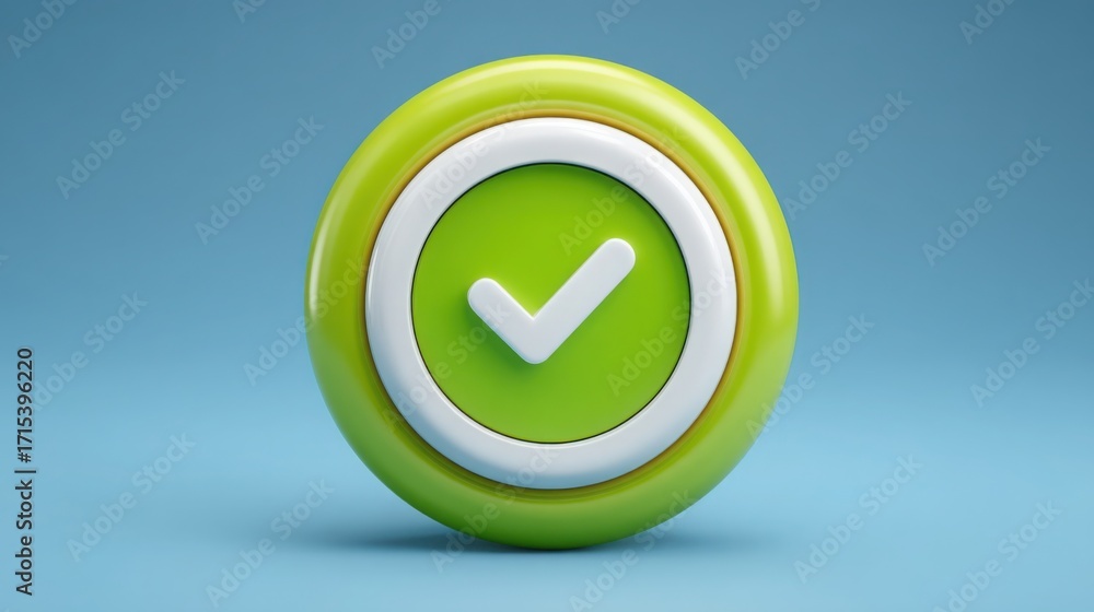 Poster distinctive green check mark indicating token-backed user discipline meter for behavioral analysis a