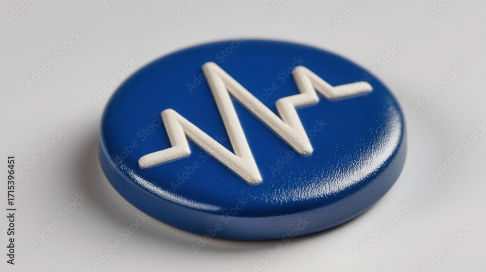Poster Visual representation of a button symbolizing token-centric fib extension pulse monitor icon concept in design