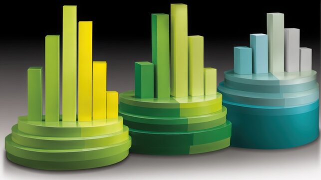 Colorful group of objects representing token-data fib expansion probability reader icon concept in visual design