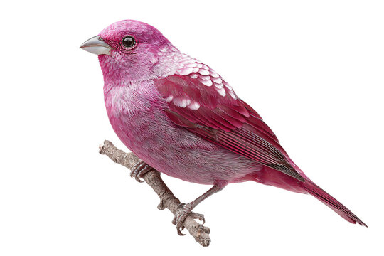 a pink bird sitting on a branch of a tree