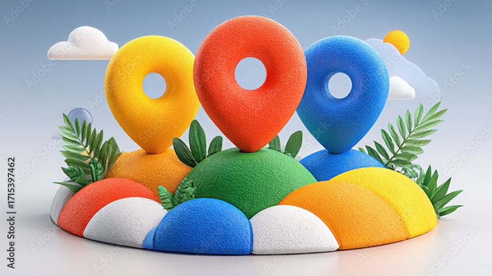 Poster group of colorful objects representing token-enabled fib pattern drawing challenge board icon for cr