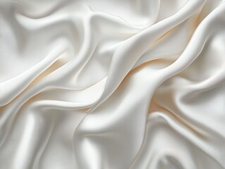 Obraz premium smooth and silky white fabric with soft folds and gentle shadows creating a luxurious and elegant texture