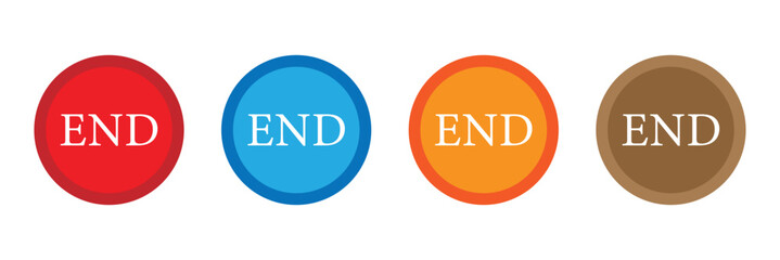 The end button icon. and icon on white background. vector illustration. Eps 10. 