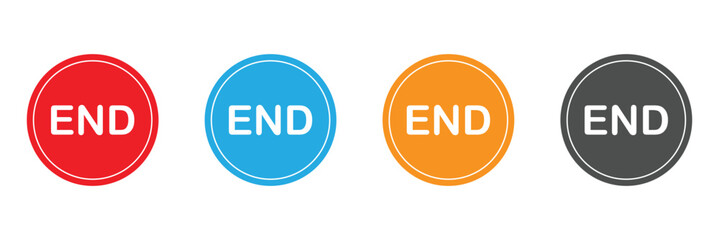 The end button icon. and icon on white background. vector illustration. Eps 10. 