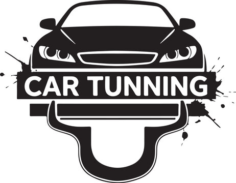Car tuning automotive logo design silhouette