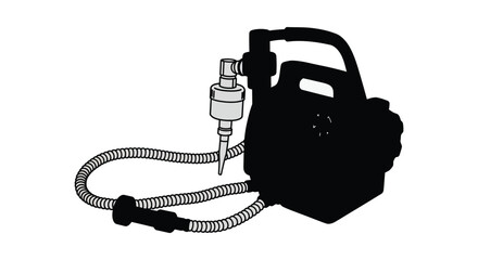 Black and white illustration of a handheld dispensing applicator tool