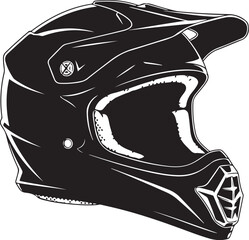 Fototapeta premium Black motorcycle helmet extreme sport silhouette