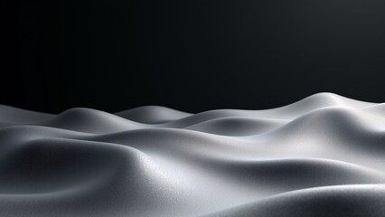 Abstract Silver Waves, Dark Background