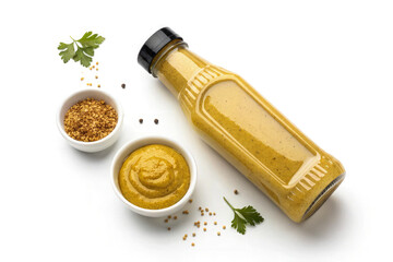 Mustard bottle isolated PNG white background
