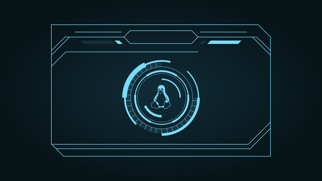 Futuristic cyberspace linux desktop hacker concept background illustration