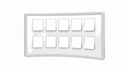 Blank Grid Display Board with Multiple Empty Square Slots.