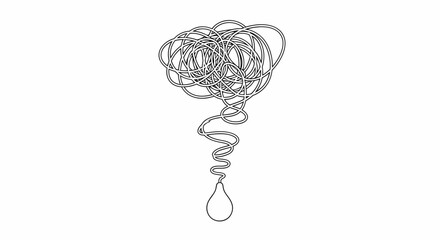 Tangled Lines Representing Mental Confusion.