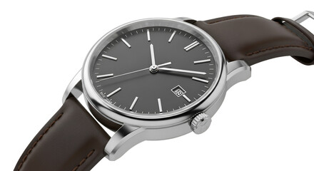 silver watch isolated on black