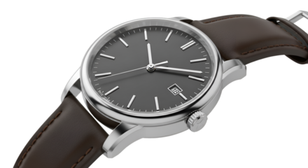 silver watch isolated on black