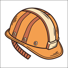 A high-quality vector illustration of an oilfield worker safety helmet, isolated on a white background
