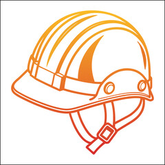 A high-quality vector illustration of an oilfield worker safety helmet, isolated on a white background
