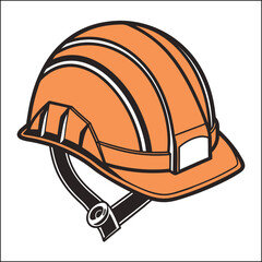 A high-quality vector illustration of an oilfield worker safety helmet, isolated on a white background
