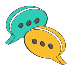 Speech bubbles multi colored