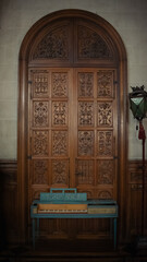 Ornate Wooden Door With Vintage Interior Detail