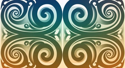 Maori Spiral Gradient Abstract Fusion