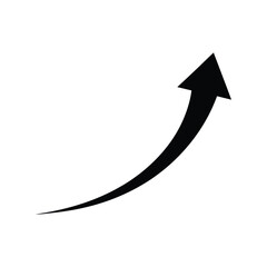Abstract black arrow curve upward movement growth progress success trend direction up vector