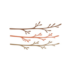 Fototapeta premium Minimalist nature branches with subtle budding hints for elegant spring and botanical designs vector