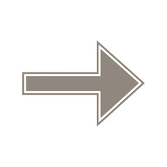 Simple geometric arrow icon right direction movement forward progress navigation pointer graphic symbol vector