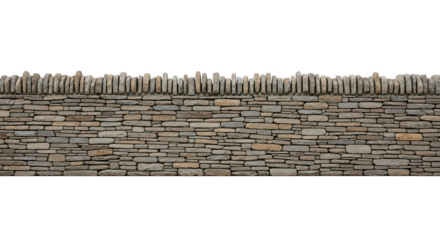 A stone wall isolated on transparent background