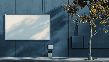 blank billboard on the street,Mock up image: wide blank white billboard or large display and clouds against sunset warm sky. Consumerism, mock up, advertising, isolated white screen, background