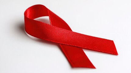 red ribbon on black background