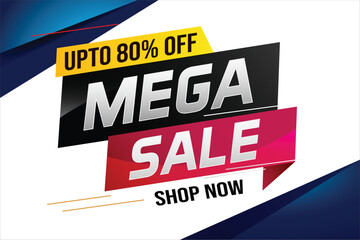 mega sale word concept vector illustration with lines and 3d style, landing page, template, ui, web, mobile app, poster, banner, flyer, background, gift card, coupon, label, wallpaper
