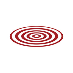 Concentric red and white circles target background abstract geometric pattern round design vector