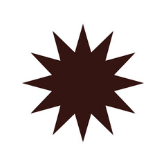 Abstract geometric starburst burst shape design element dark red isolated graphic illustration vector