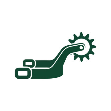 Rodeo horse riding spur cowboy western equestrian gear vector silhouette icon vector