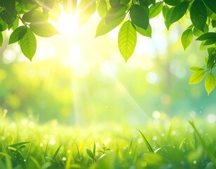 Radiant Sunlight Filtering Through Verdant Foliage