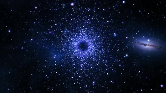 A captivating, seamlessly looping video depicting a celestial starlight glow forming a tunnel of moving light, drawing the viewer deeper into space looping, technology, captivating