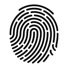 Detailed Fingerprint Pattern on a Transparent Background for Security Identification Access
