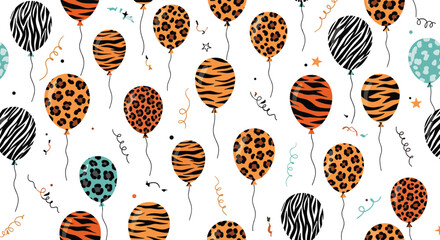 A festive collection of animal print balloons for a wild celebration.