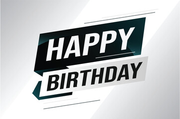 happy birthday word concept vector illustration with lines modern futuristic 3d style for landing page template web mobile app poster banner flyer background gift card coupon label wallpaper 