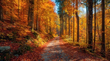Obraz premium road in autumn forest