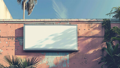 blank billboard on the street,Mock up image: wide blank white billboard or large display and clouds against sunset warm sky. Consumerism, mock up, advertising, isolated white screen, background