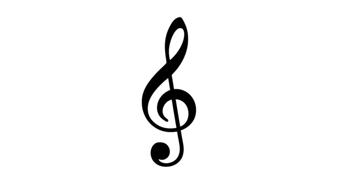 treble clef on white background
