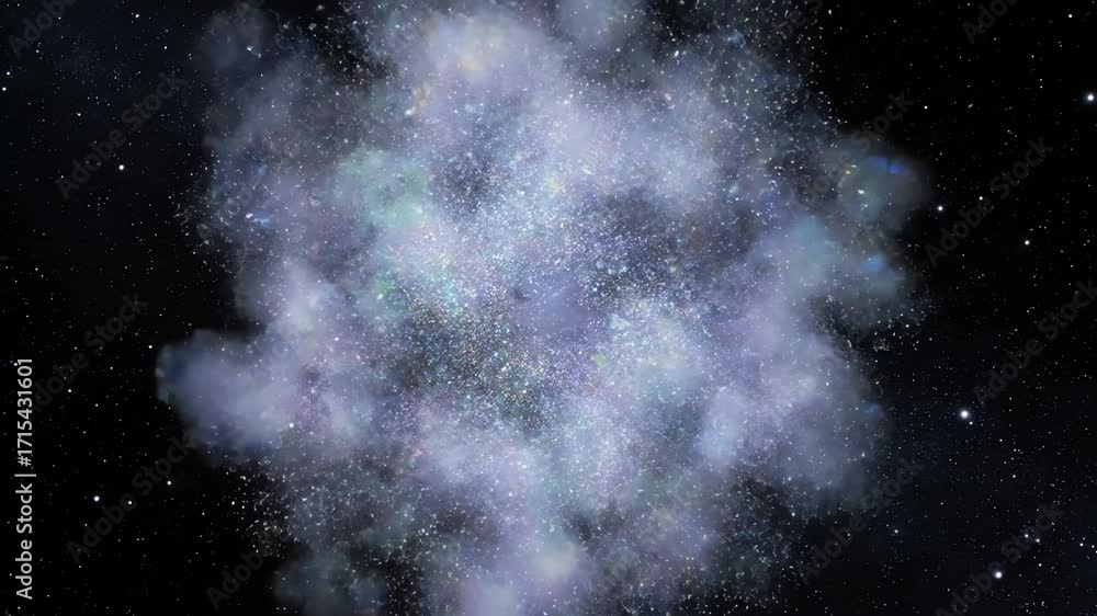 Canvas Prints a seamlessly looping video of a shimmering crystal dust cloud slowly expanding and refracting light 