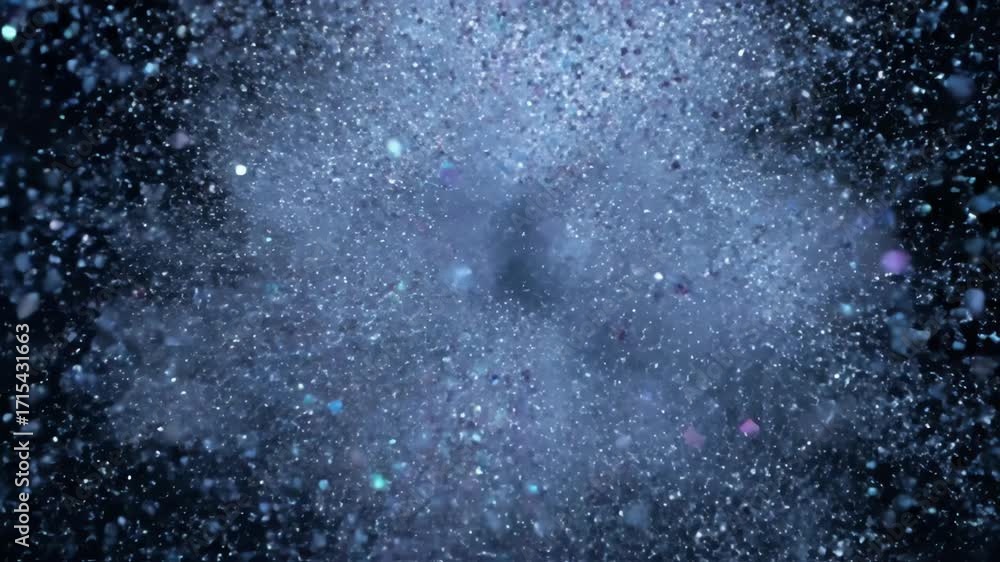 Wall mural a seamlessly looping video of a shimmering crystal dust cloud slowly expanding and refracting light 
